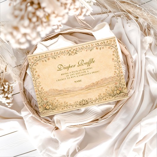Desert Botanical Neutral Florals Diapper Raffle  Informatiekaartje