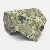 Desert Botanical Skull Pattern Rustic Southwesten Stropdas (Opgerold)