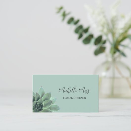 Desert Botanical Succulent Elegant Typografie Visitekaartje (Staand voorkant)