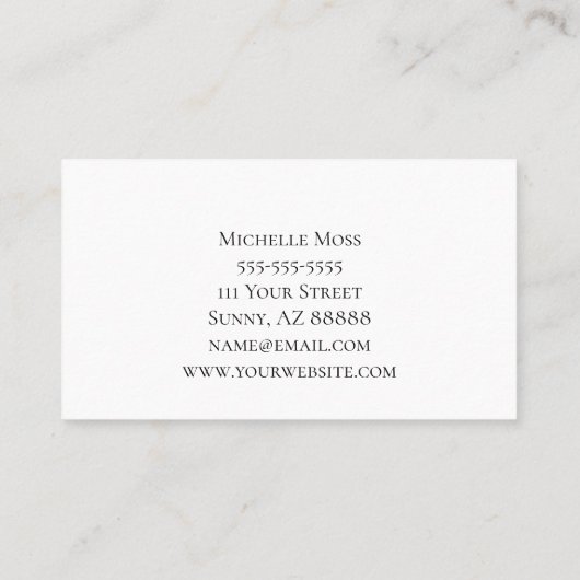 Desert Botanical Succulent Elegant Typografie Visitekaartje (Achterkant)