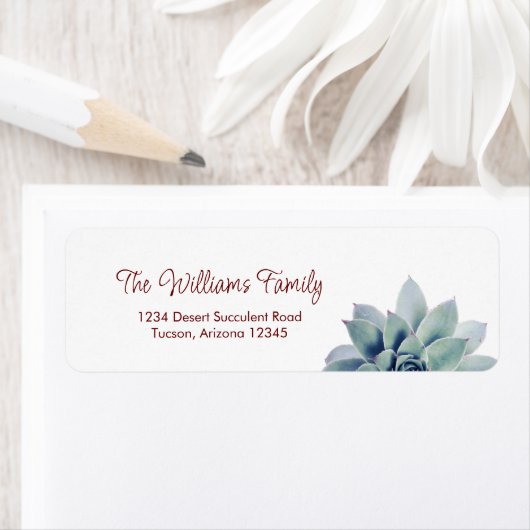 Desert Botanical Succulent retouradres Etiket (Insitu)