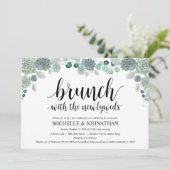 Desert Botanical Wedding Brunch Invitation Card Kaart (Staand voorkant)