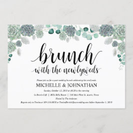 Desert Botanical Wedding Brunch Invitation Card Kaart