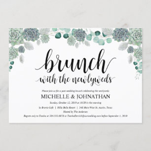 Desert Botanical Wedding Brunch Invitation Card Kaart