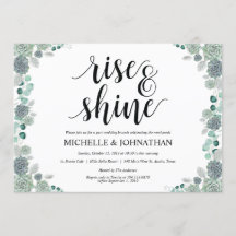 Desert Botanical Wedding Brunch Invitation Kaart