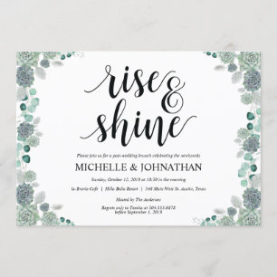 Desert Botanical Wedding Brunch Invitation Kaart