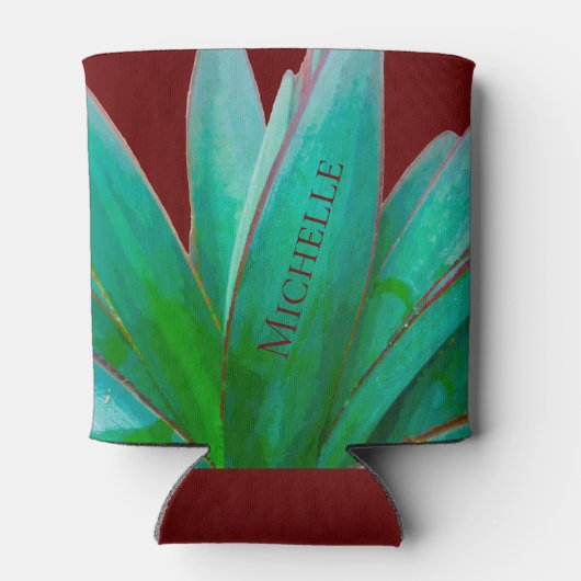 Desert Botanisch Succulent Red, op maat Blikjeskoeler (Achterkant)