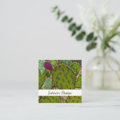 Desert Botanische Cactus Abstract Interieur Design Vierkante Visitekaartje (Staand voorkant)