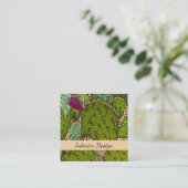 Desert Botanische Cactus Interieur Designer Vierkante Visitekaartje (Staand voorkant)