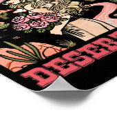 Desert Bride Cactus Landschap Sunset Pet Rozen Poster (Hoek)