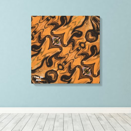 Desert Brown Abstract op gewikkelde canvasprint Canvas Afdruk (Insitu (Houten vloer))