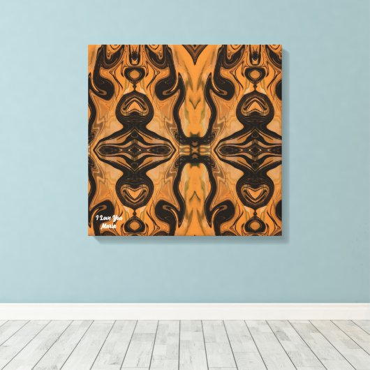 Desert Brown Abstract op gewikkelde canvasprint Canvas Afdruk (Insitu (Houten vloer))