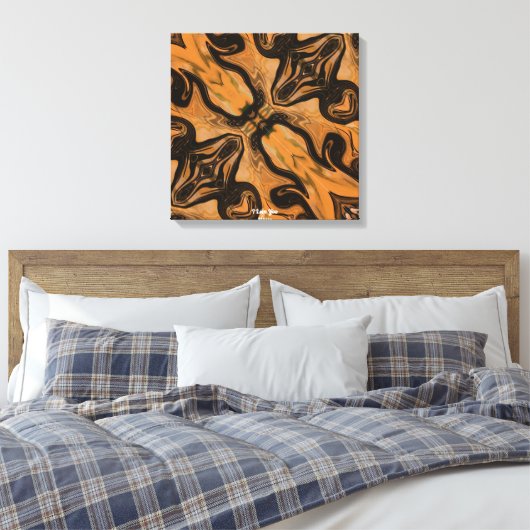 Desert Brown Abstract  op Wrapped  Canvas Print (Insitu (Slaapkamer))