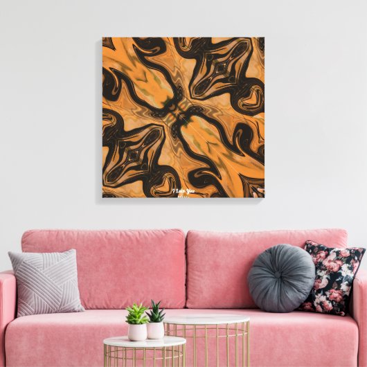Desert Brown Abstract op Wrapped Canvas Print (Insitu (Woonkamer))