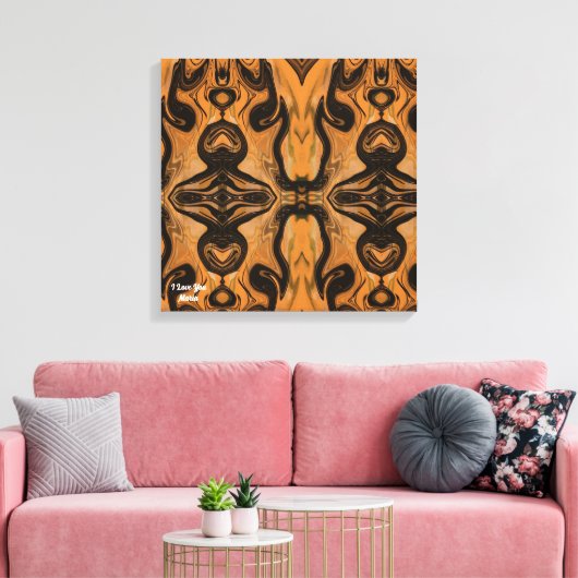 Desert Brown Abstract op Wrapped Canvas Print (Insitu (Woonkamer))
