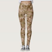 Desert Brown Camouflage Pattern Camp. Leggings (Voorkant)