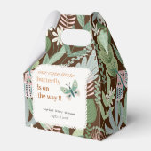 Desert Brown Retro Butterfly Garden Baby shower Bedankdoosjes (Achterkant)