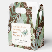 Desert Brown Retro Butterfly Garden Baby shower Bedankdoosjes (Geopend)