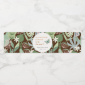 Desert Brown Retro Butterfly Garden Baby shower Waterfles Etiket (Enkel label)