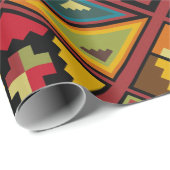 Desert Brown Turquoise Patroon Fun Verjaardag Cadeaupapier (Rol Hoek)