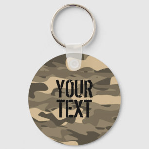 Desert bruin camo leger camouflage gepersonaliseer sleutelhanger