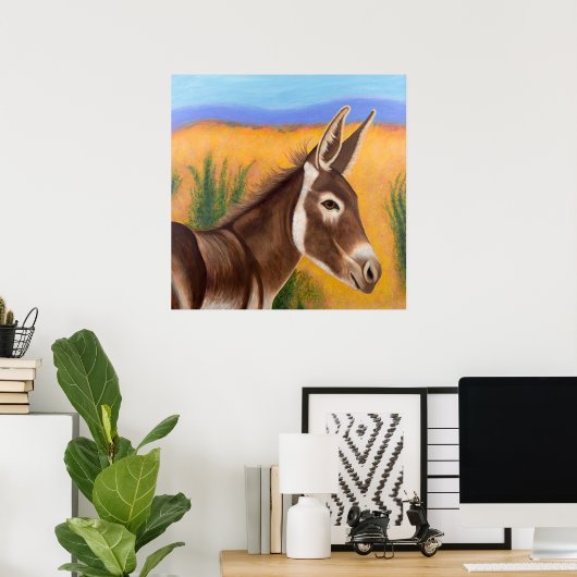 Desert Burro Poster (Thuiskantoor)