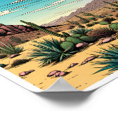 Desert Butte Mesa Grafisch Kunstlandschap Poster (Hoek)