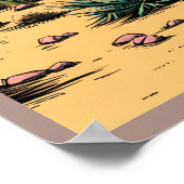 Desert Butte Mesa Grafisch Kunstlandschap Poster (Hoek)