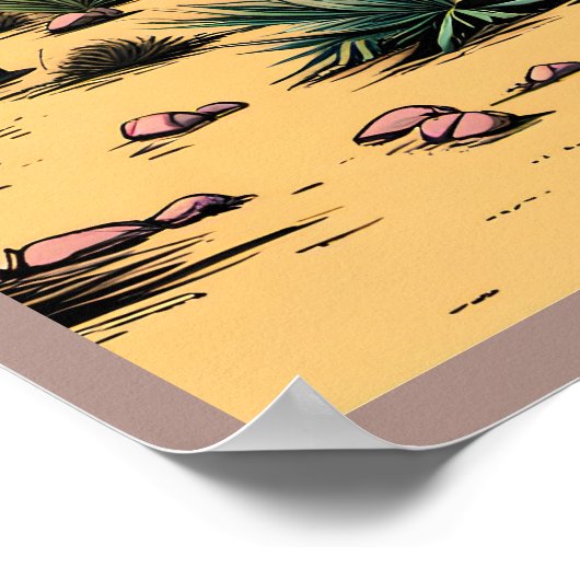 Desert Butte Mesa Grafisch Kunstlandschap Poster (Hoek)