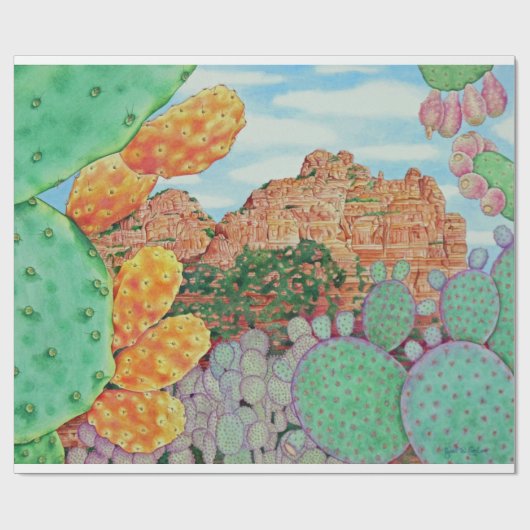 Desert Cacti Cadeaupapier (Vlak)