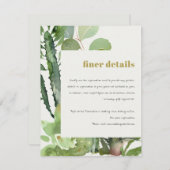 DESERT CACTI FOLIAGE WATERVERF WEDDING GEGEVENS INFORMATIEKAARTJE (Voorkant / Achterkant)
