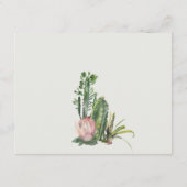 DESERT CACTI FOLIAGE WATERVERF WEDDING RECEPT INFORMATIEKAARTJE (Achterkant)