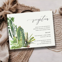 DESERT CACTI FOLIAGE WATERVERF WEDDING RECEPT