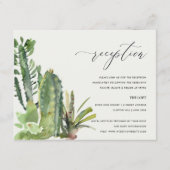 DESERT CACTI FOLIAGE WATERVERF WEDDING RECEPT INFORMATIEKAARTJE (Voorkant)