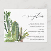 DESERT CACTI FOLIAGE WATERVERF WEDDING RECEPT INFORMATIEKAARTJE (Voorkant)