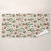 Desert Cacti Succulent Seamless Pattern Badhanddoek (Badhanddoek)