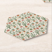 Desert Cacti Succulent Seamless Pattern Kartonnen Onderzetters (Schuin)