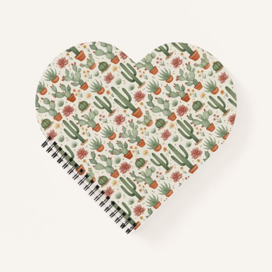 Desert Cacti Succulent Seamless Pattern Notitieboek (Voorkant)