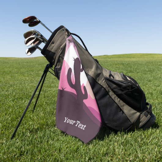 Desert Cactus aangepaste tekst golfhanddoek (Groen)