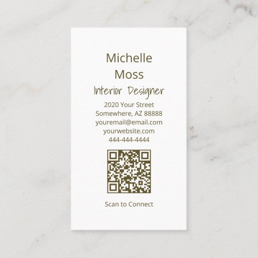 Desert Cactus Abstract Botanical Interior Design Visitekaartje (Achterkant)