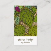 Desert Cactus Abstract Botanical Interior Design Visitekaartje (Voorkant)