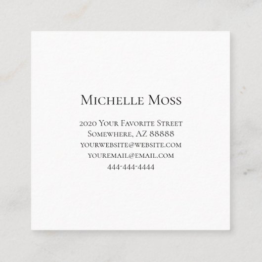 Desert Cactus Abstract Botanisch Interieur Designe Vierkante Visitekaartje (Achterkant)