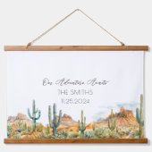 Desert Cactus Alternatieve bruiloft gastenboek Hangend Wandkleed (Voorkant)