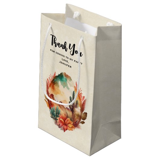 Desert Cactus and Mountains Party Bedankt Klein Cadeauzakje (Achterkant Gekanteld)