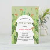Desert Cactus Arch Bohemian Waterverf Baby shower Kaart (Staand voorkant)