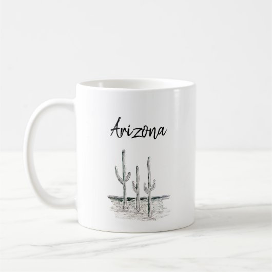 Desert Cactus Arizona Southwest Black White Koffiemok (Links)