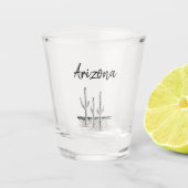 Desert Cactus Arizona Southwest Typography Glass Shot Glas (Voorkant)