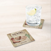 Desert Cactus Baby Cowboy Hat Shoes Party Kartonnen Onderzetters (Insitu)