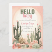 Desert Cactus Baby shower Kaart (Voorkant / Achterkant)