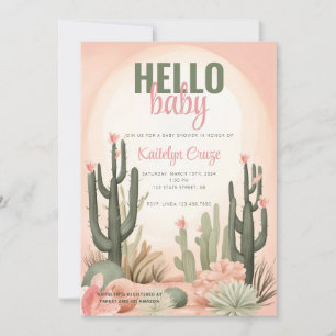 Desert Cactus Baby shower Kaart